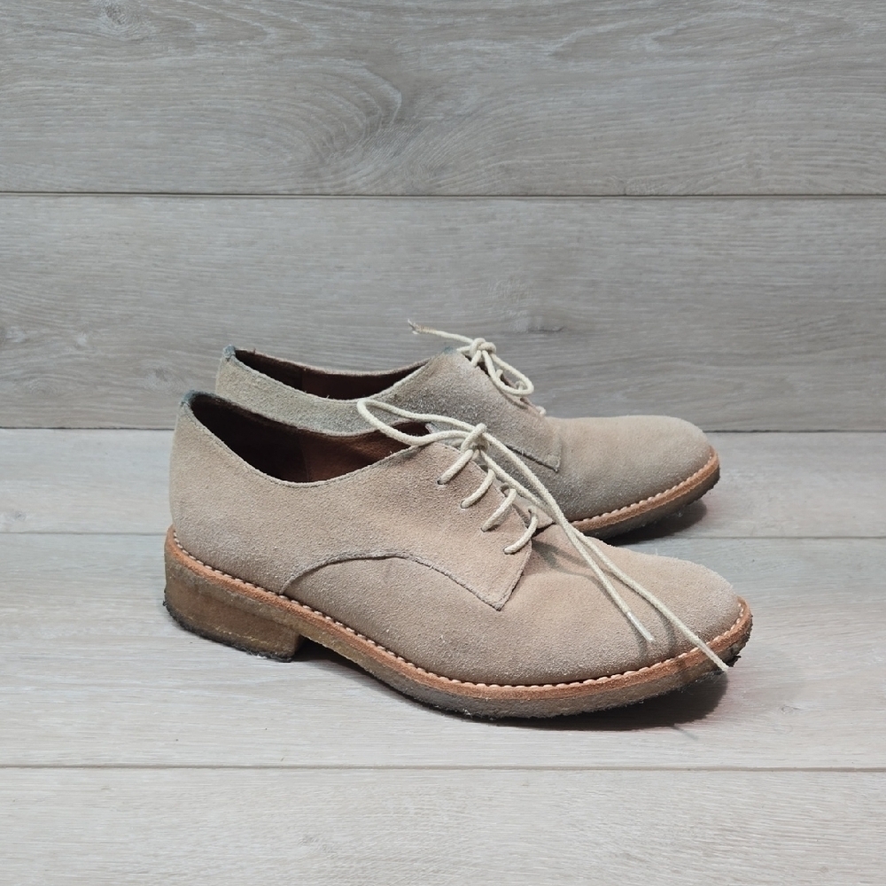 Jeffrey Campbell By Free People Women Whitman Taupe Suede Oxford Shoes Sz 6